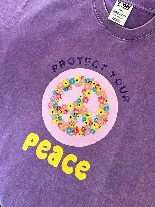Oversized t-shirt - Protect your peace - lilac