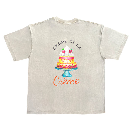 Oversized t-shirt - Creme de la creme - beige backprint