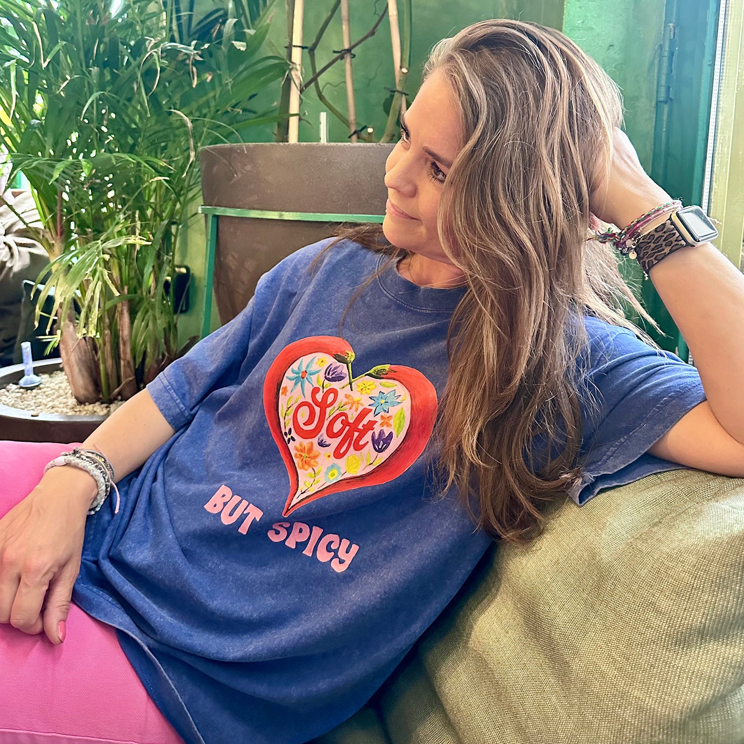 Oversized t-shirt - Soft but spicy - blue