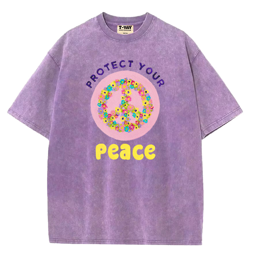 Oversized t-shirt - Protect your peace - lilac